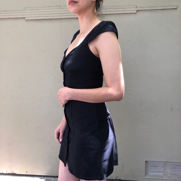 Zara | Little Black Dress with buttons Sz XS - Picture 3 of 4